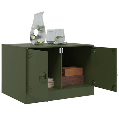 Table basse vert olive 67x50x44 cm acier - Tables basses