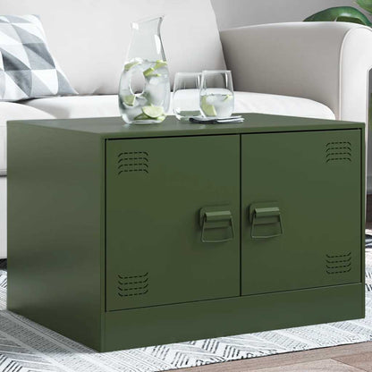 Table basse vert olive 67x50x44 cm acier - Tables basses