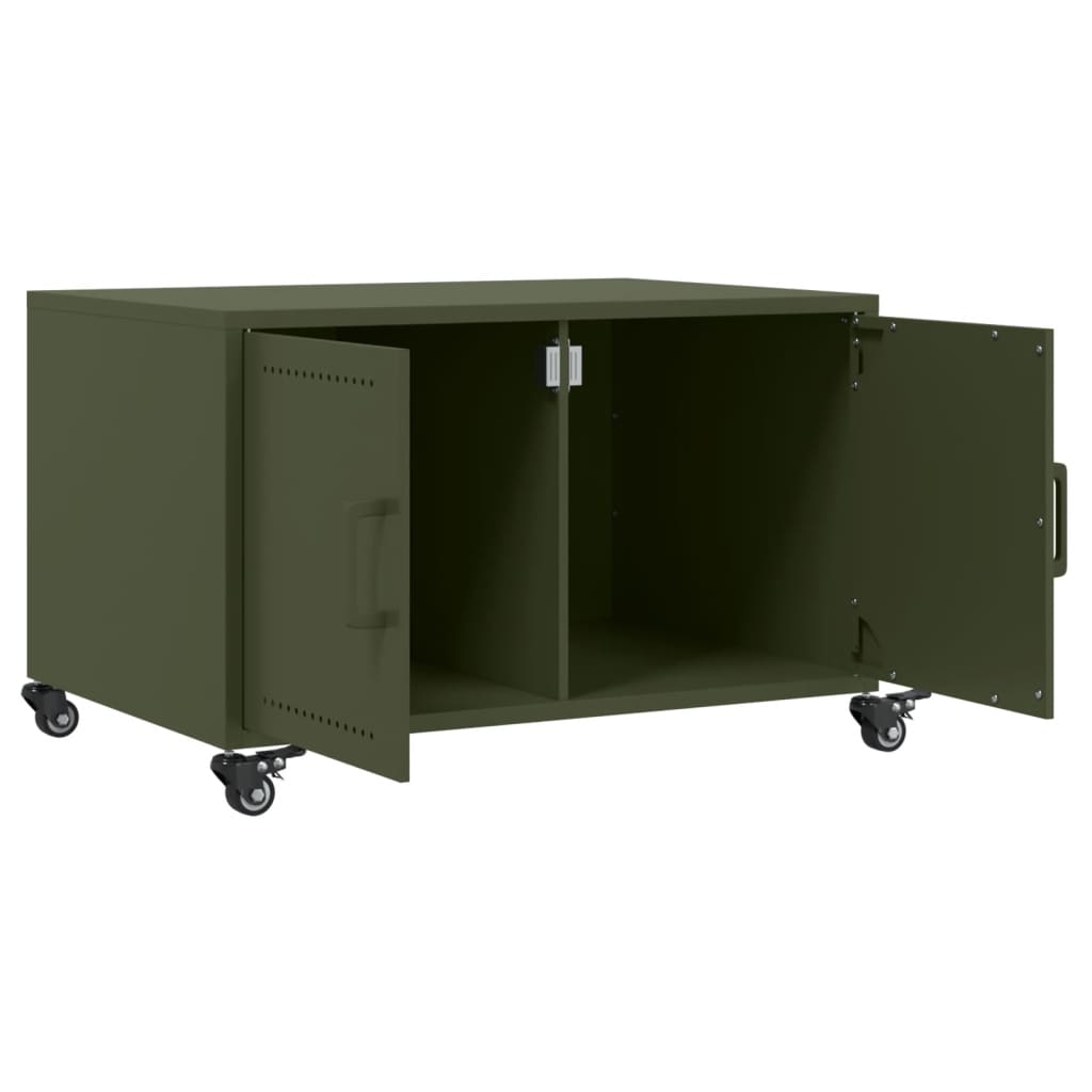 Table basse vert olive 68x50x43,5 cm acier - Tables basses