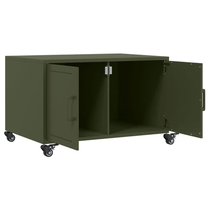 Table basse vert olive 68x50x43,5 cm acier - Tables basses