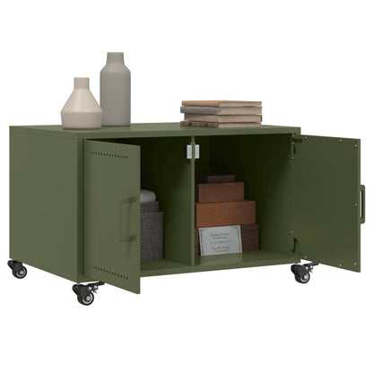 Table basse vert olive 68x50x43,5 cm acier - Tables basses