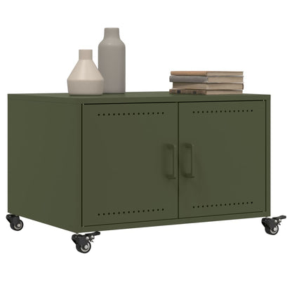 Table basse vert olive 68x50x43,5 cm acier - Tables basses