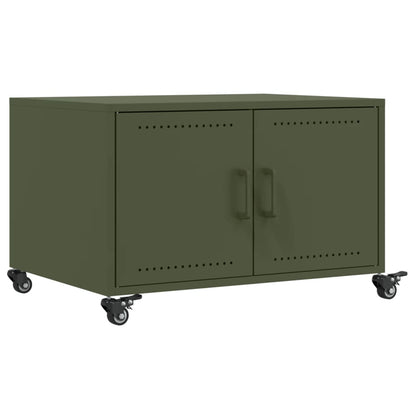 Table basse vert olive 68x50x43,5 cm acier - Tables basses