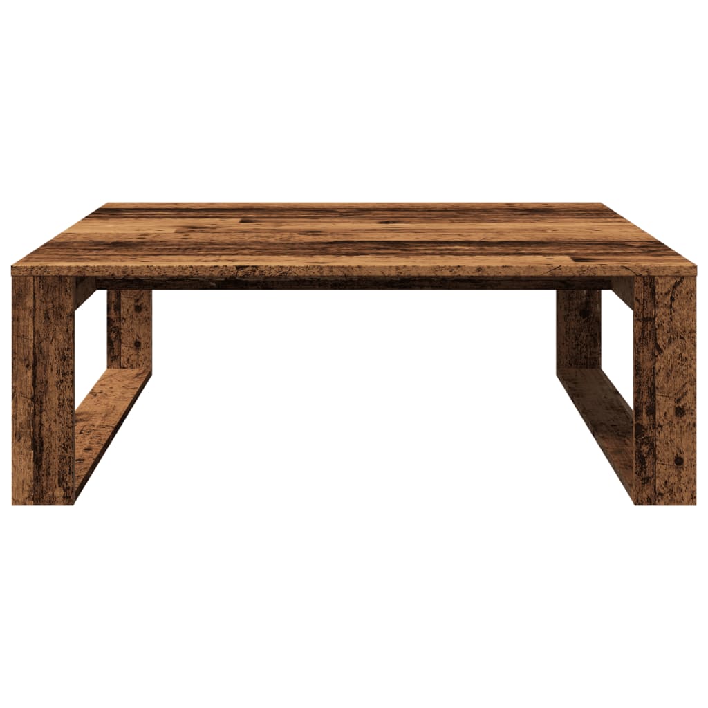Table basse vieux bois 100x100x35 cm bois d’ingénierie - Tables basses