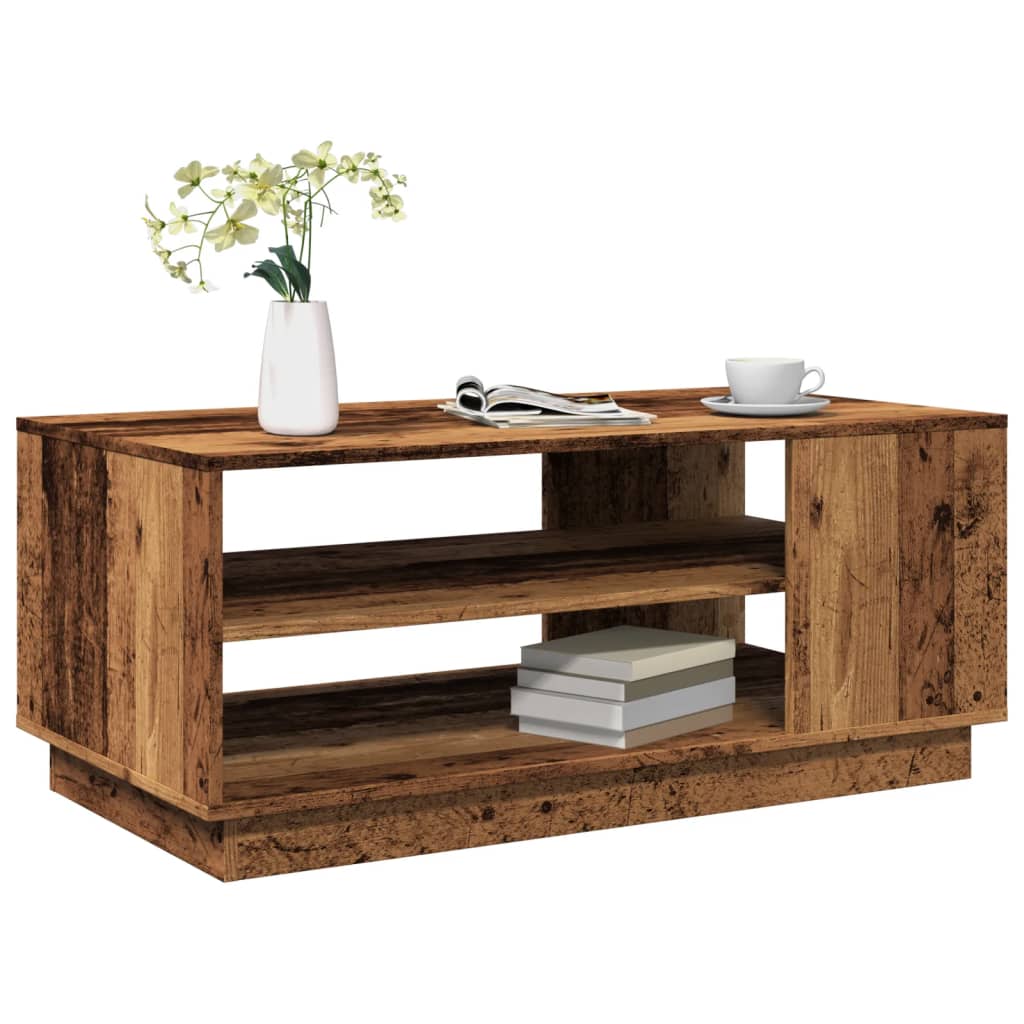 Table basse vieux bois 102x55x43 cm bois d’ingénierie - Tables basses