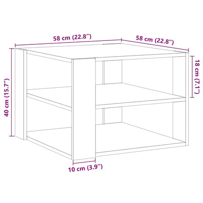 Table basse vieux bois 58x58x40 cm bois d’ingénierie - Tables basses