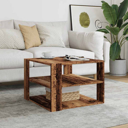 Table basse vieux bois 58x58x40 cm bois d’ingénierie - Tables basses