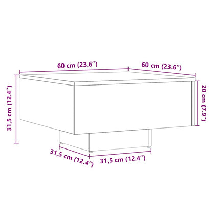 Table basse vieux bois 60x60x31,5 cm bois d’ingénierie - Tables basses
