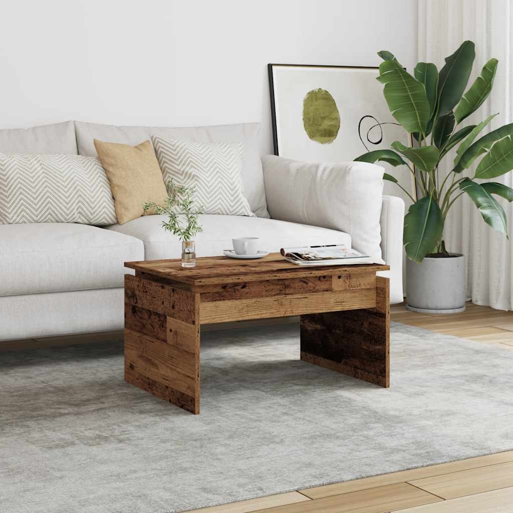 Table basse vieux bois 68x50x38 cm bois d’ingénierie - Tables basses