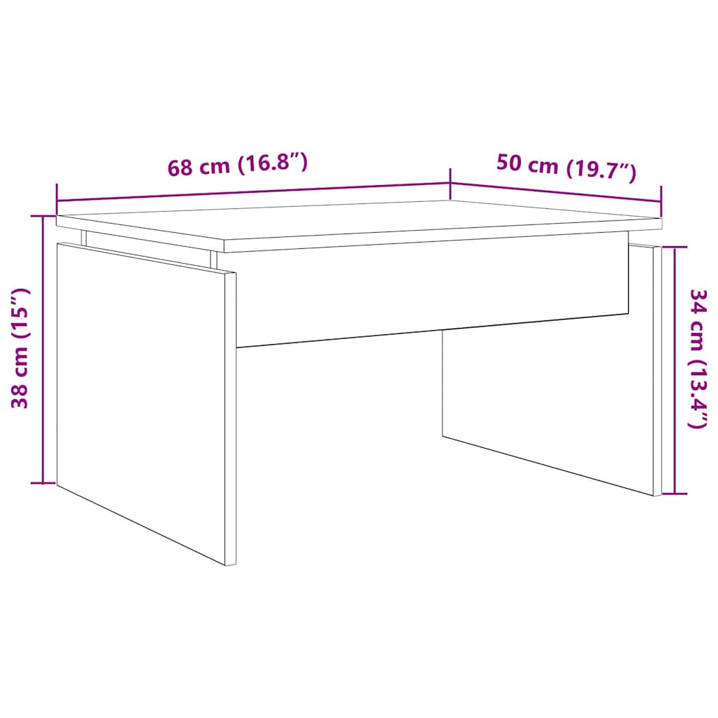 Table basse vieux bois 68x50x38 cm bois d’ingénierie - Tables basses