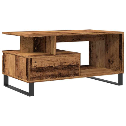 Table basse vieux bois 90x49x45 cm bois d’ingénierie - Tables basses