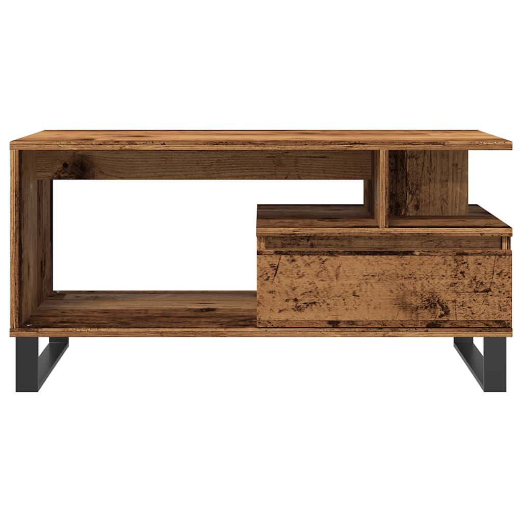 Table basse vieux bois 90x49x45 cm bois d’ingénierie - Tables basses