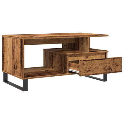 Table basse vieux bois 90x49x45 cm bois d’ingénierie - Tables basses