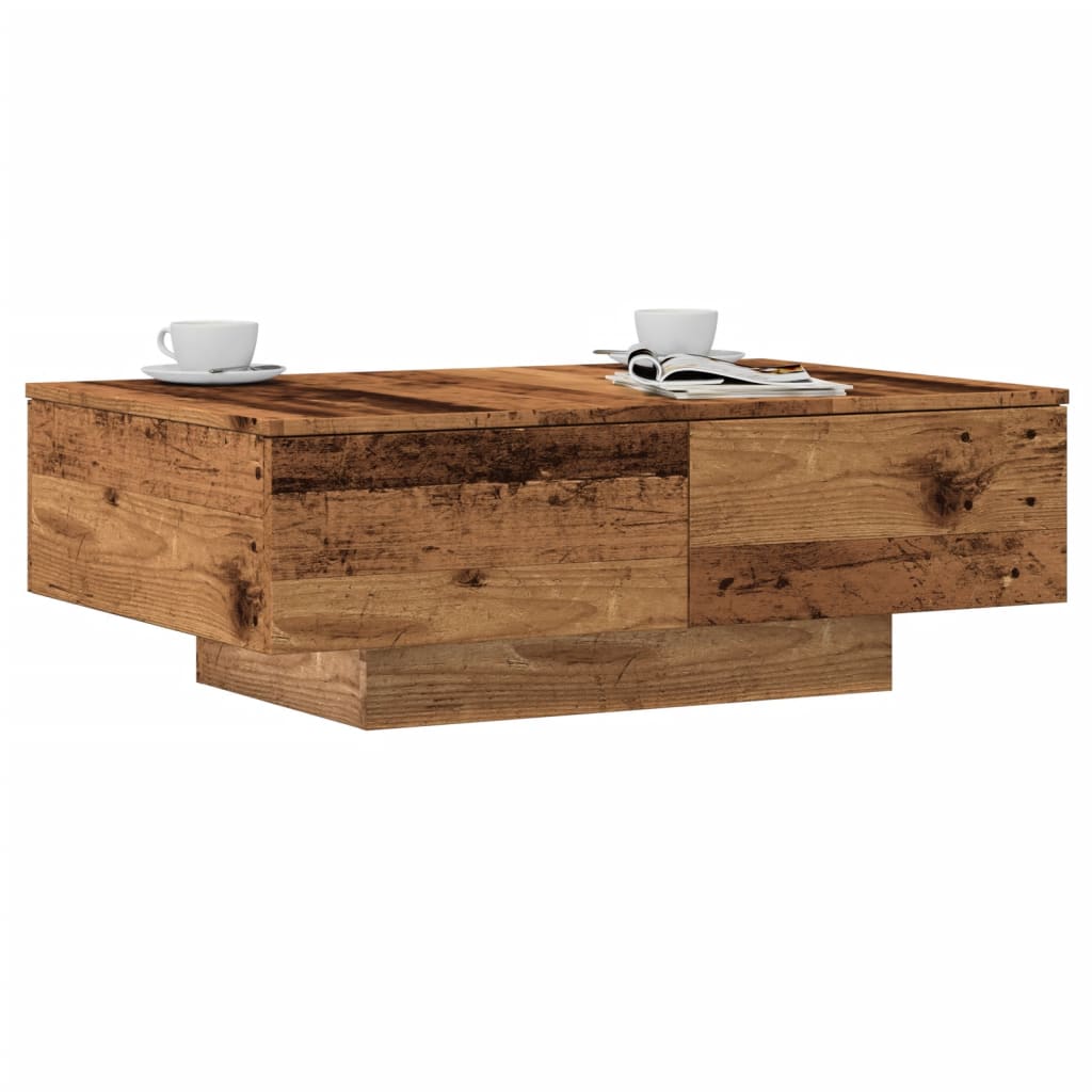 Table basse vieux bois 90x60x31 cm bois d’ingénierie - Tables basses