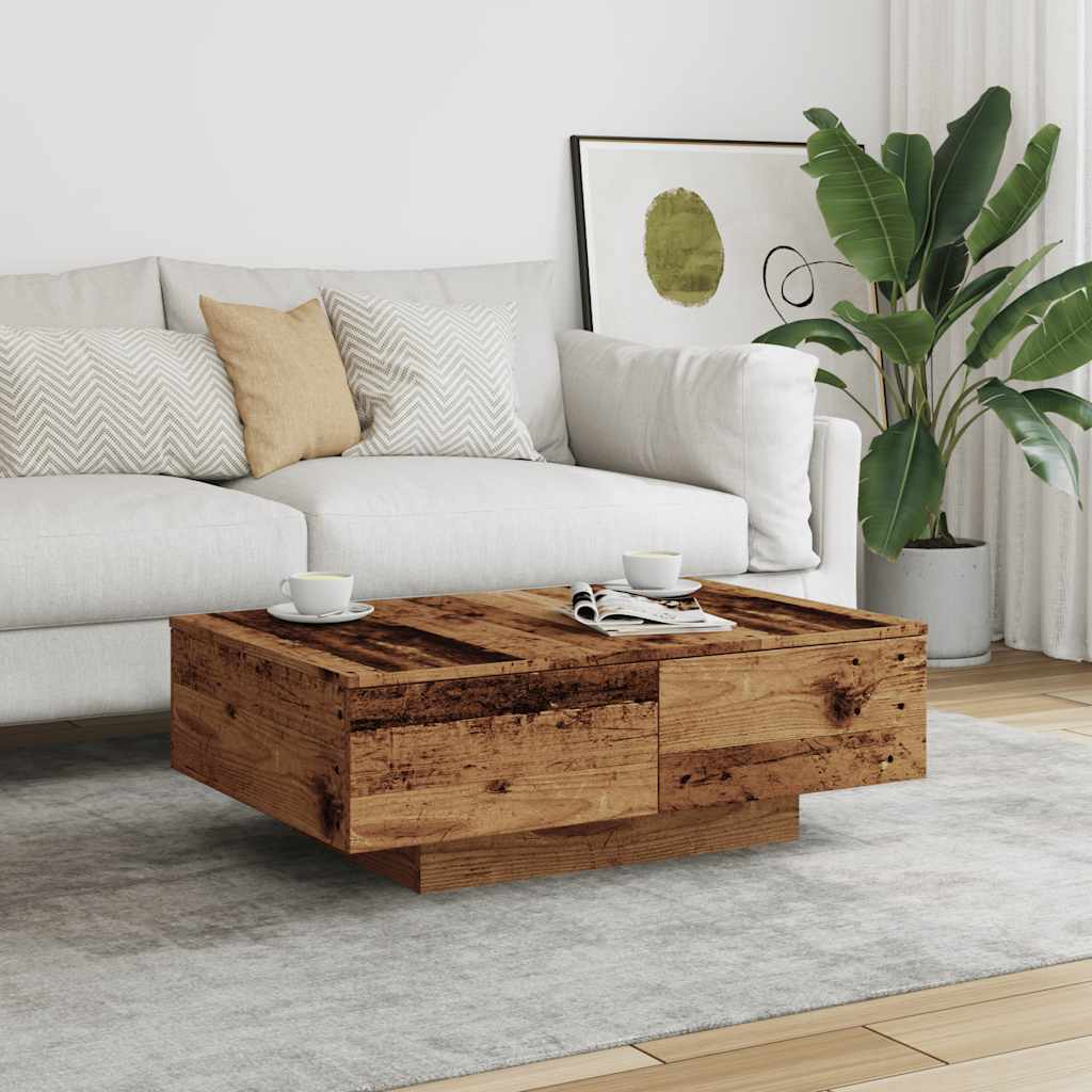 Table basse vieux bois 90x60x31 cm bois d’ingénierie - Tables basses