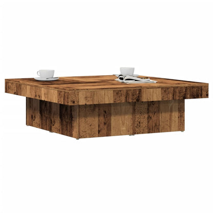 Table basse vieux bois 90x90x28 cm bois d’ingénierie - Tables basses