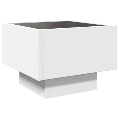 Table d’appoint avec LED blanc 40x40x30 cm bois d’ingénierie - Tables basses