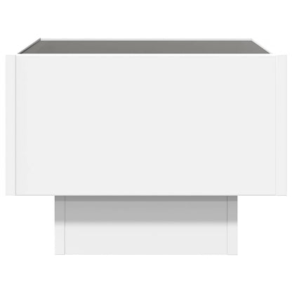 Table d’appoint avec LED blanc 40x40x30 cm bois d’ingénierie - Tables basses