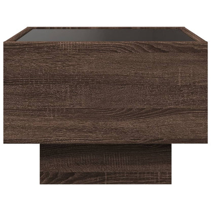 Table d’appoint et LED chêne marron 40x40x30 cm bois ingénierie - Tables basses