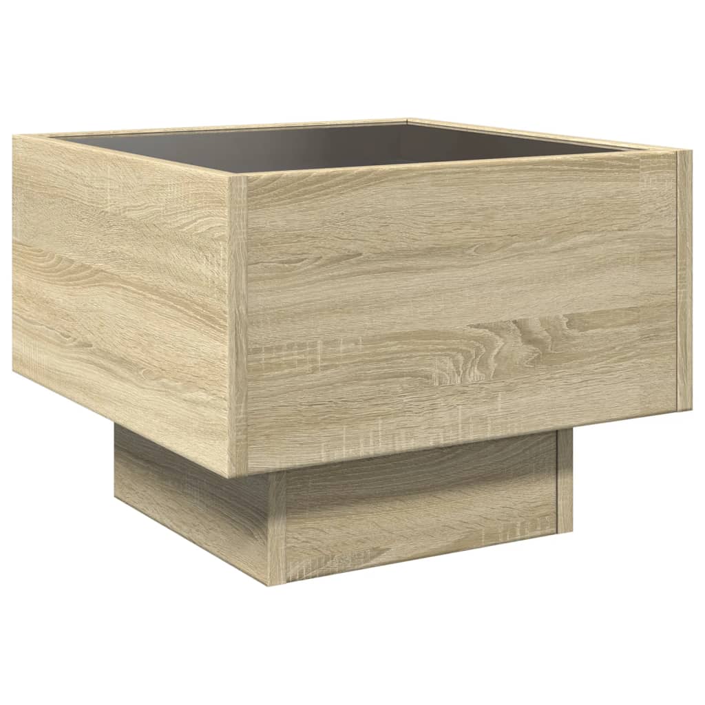 Table d’appoint et LED chêne sonoma 40x40x30 cm bois ingénierie - Tables basses