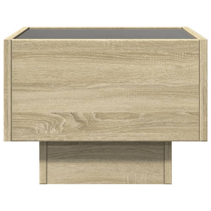 Table d’appoint et LED chêne sonoma 40x40x30 cm bois ingénierie - Tables basses