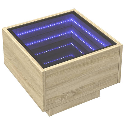 Table d’appoint et LED chêne sonoma 40x40x30 cm bois ingénierie - Tables basses
