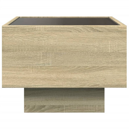 Table d’appoint et LED chêne sonoma 40x40x30 cm bois ingénierie - Tables basses