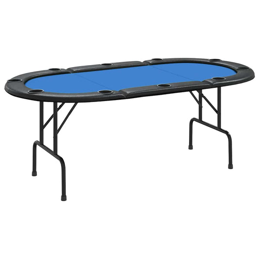 Table de poker pliable 10 joueurs Bleu 207x106x76 cm - Tables de poker & de jeux