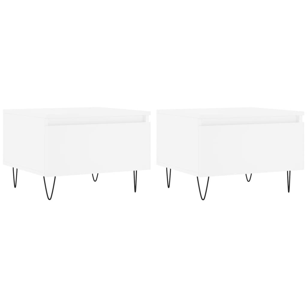 Tables basses 2 pcs blanc 50x46x35 cm bois d’ingénierie - Tables basses