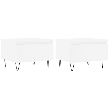 Tables basses 2 pcs blanc 50x46x35 cm bois d’ingénierie - Tables basses