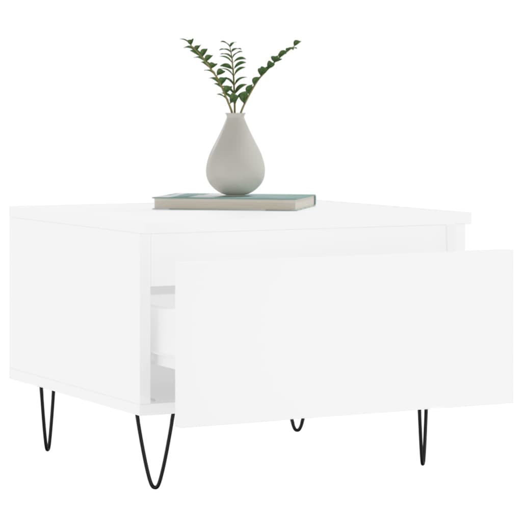 Tables basses 2 pcs blanc 50x46x35 cm bois d’ingénierie - Tables basses