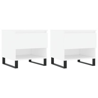 Tables basses 2 pcs blanc 50x46x50 cm bois d’ingénierie - Tables basses