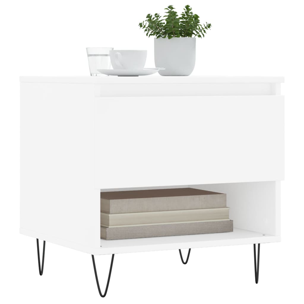 Tables basses 2 pcs blanc 50x46x50 cm bois d’ingénierie - Tables basses