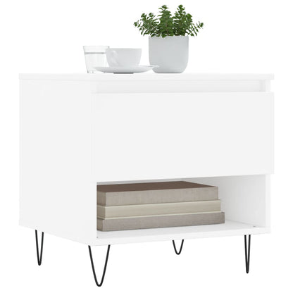Tables basses 2 pcs blanc 50x46x50 cm bois d’ingénierie - Tables basses