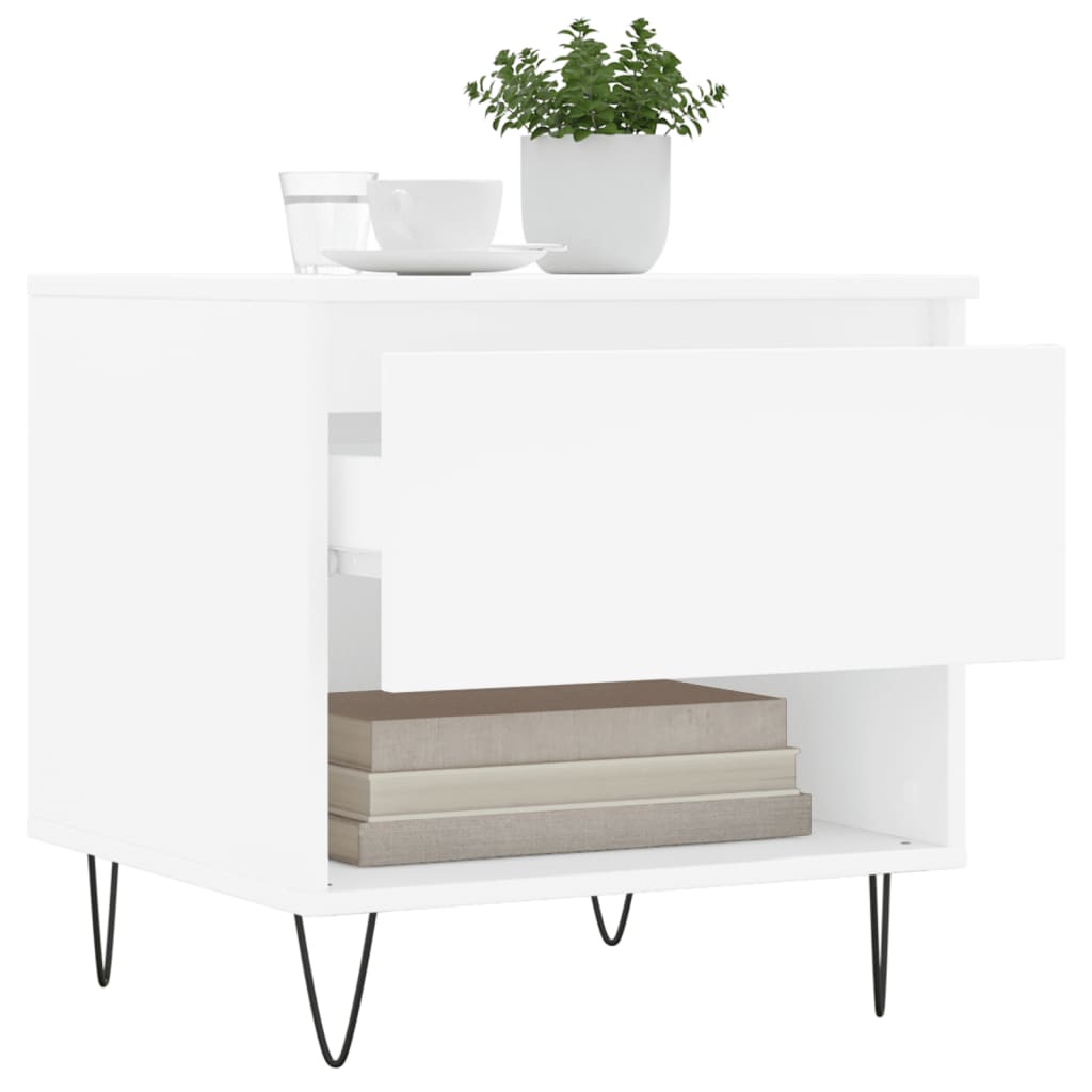 Tables basses 2 pcs blanc 50x46x50 cm bois d’ingénierie - Tables basses