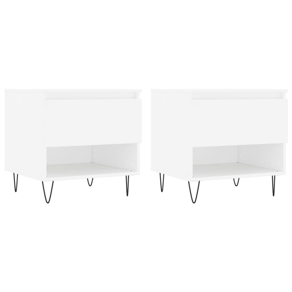 Tables basses 2 pcs blanc 50x46x50 cm bois d’ingénierie - Tables basses