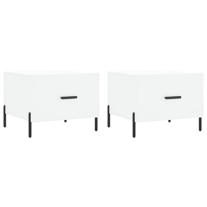 Tables basses 2 pcs blanc 50x50x40 cm bois d’ingénierie - Tables basses