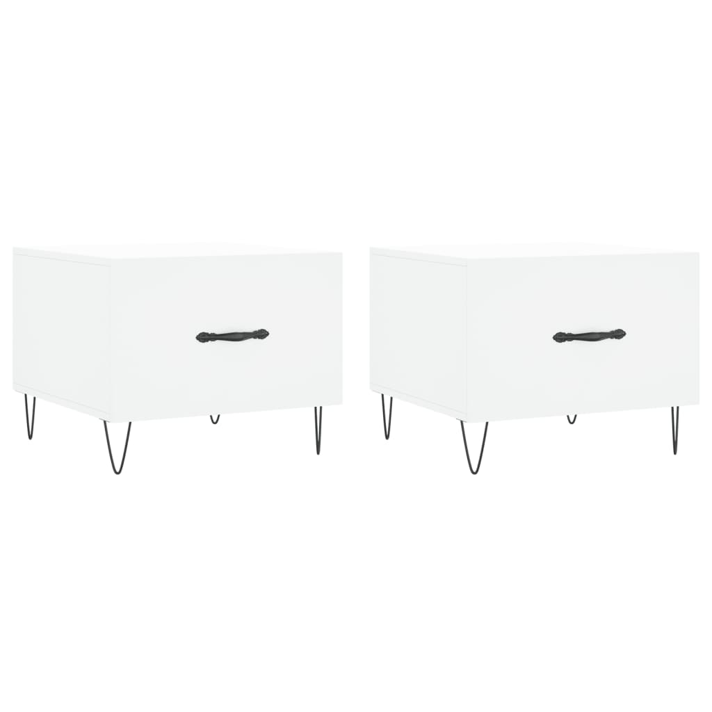 Tables basses 2 pcs blanc 50x50x40 cm bois d’ingénierie - Tables basses
