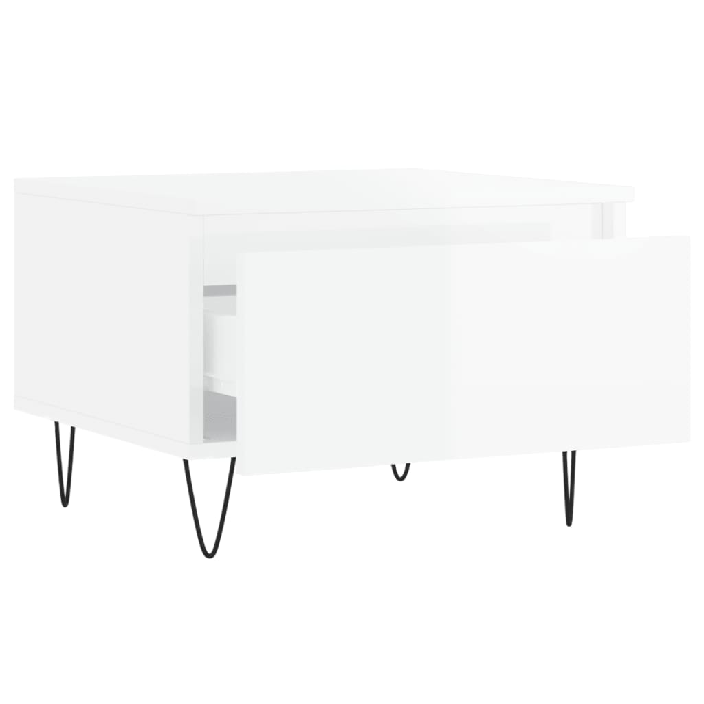 Tables basses 2 pcs blanc brillant 50x46x35cm bois d’ingénierie - Tables basses