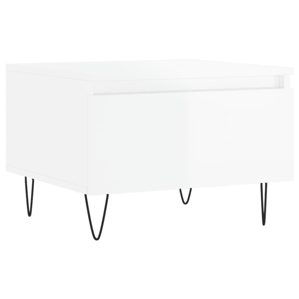 Tables basses 2 pcs blanc brillant 50x46x35cm bois d’ingénierie - Tables basses