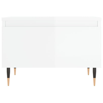 Tables basses 2 pcs blanc brillant 50x46x35cm bois d’ingénierie - Tables basses