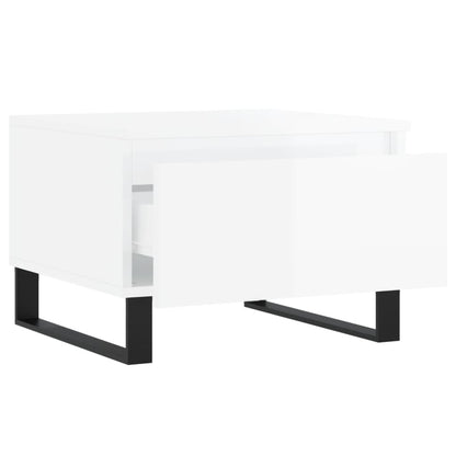Tables basses 2 pcs blanc brillant 50x46x35cm bois d’ingénierie - Tables basses