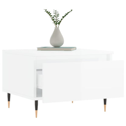 Tables basses 2 pcs blanc brillant 50x46x35cm bois d’ingénierie - Tables basses