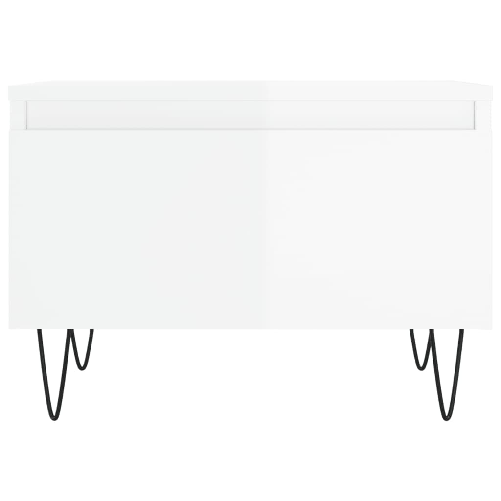 Tables basses 2 pcs blanc brillant 50x46x35cm bois d’ingénierie - Tables basses