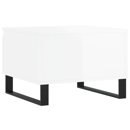 Tables basses 2 pcs blanc brillant 50x46x35cm bois d’ingénierie - Tables basses