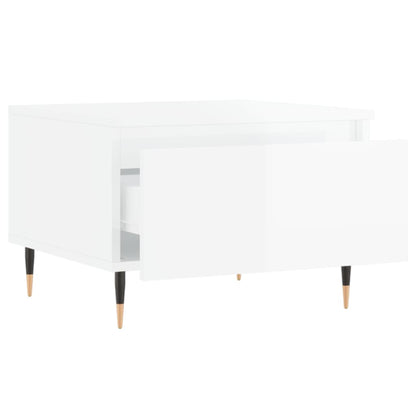 Tables basses 2 pcs blanc brillant 50x46x35cm bois d’ingénierie - Tables basses
