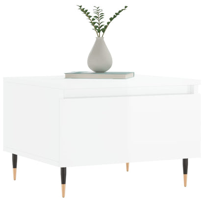 Tables basses 2 pcs blanc brillant 50x46x35cm bois d’ingénierie - Tables basses