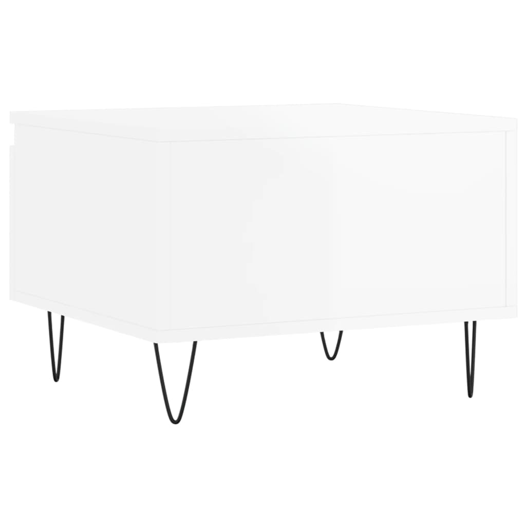 Tables basses 2 pcs blanc brillant 50x46x35cm bois d’ingénierie - Tables basses
