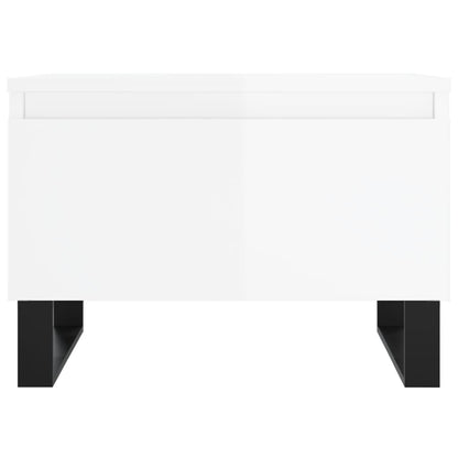 Tables basses 2 pcs blanc brillant 50x46x35cm bois d’ingénierie - Tables basses
