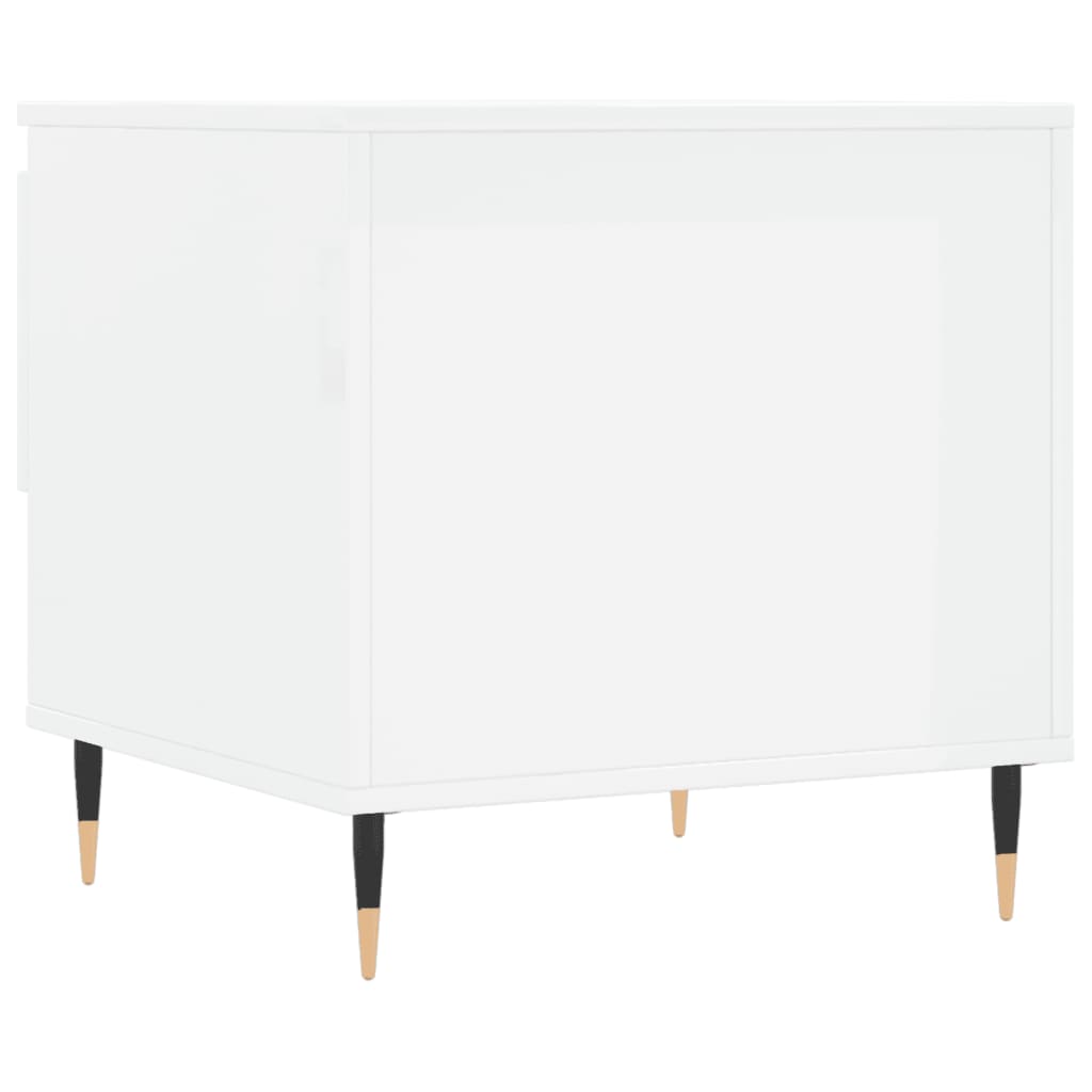 Tables basses 2 pcs blanc brillant 50x46x50cm bois d’ingénierie - Tables basses